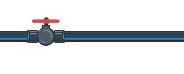 Wall Mural - Pipeline tap. Water fittings. Liquid or gas supply symbol. Pipeline for various purposes. Illustration isolated on background vector