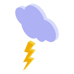 Poster - Thunderstorm cloud icon isometric vector. Rain weather. Forecast storm