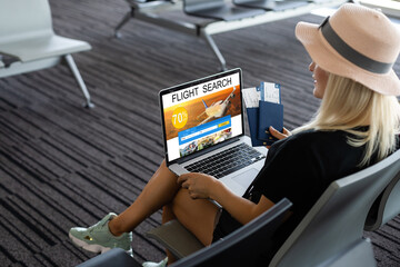 Wall Mural - Pretty young female passenger at the airport