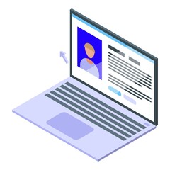 Poster - Laptop code api icon isometric vector. Cloud software. Program interface