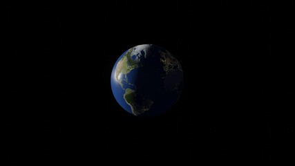 3d modeling earth planet in a dark space. concept 3d render element on a black background
