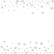 © Vlada Balabushka - Grey Snow Background White Vector. Snowflake Crystal Card. Silver Confetti Macro. Luminous Winter Texture.