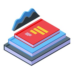 Poster - Business school books icon isometric vector. Book university. Education study