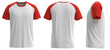  Raglan Short sleeve T-shirt  [ Red+ White]