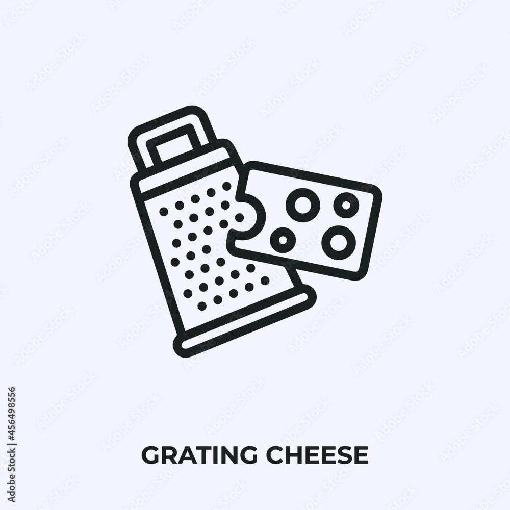 grating cheese icon vector. Linear style sign for mobile concept and ...