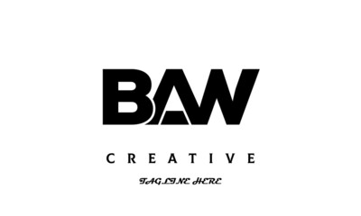 Wall Mural - BAW creative three latter logo design