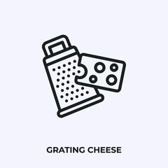 Poster - grating cheese icon vector. Linear style sign for mobile concept and web design. grating cheese symbol illustration. Pixel vector graphics - Vector.