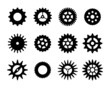 © Marina - Black gear icon set. Cogwheel vector collection. Machine gears symbol