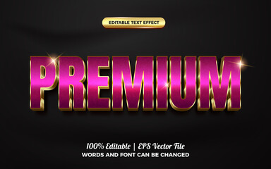 Premium purple luxury gold 3d editable text effect