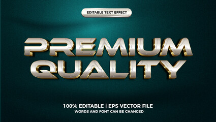 Poster - Premium quality luxury white gold 3d editable text effect style template