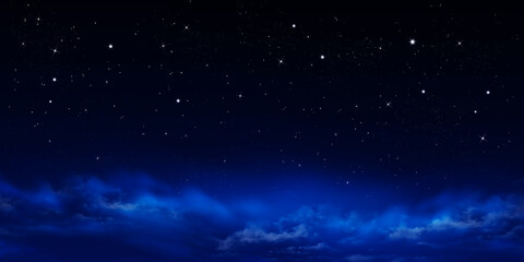 Wall Mural - panorama of the night sky with stars, stars in space