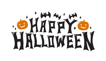 Happy Halloween Lettering Vector Poster