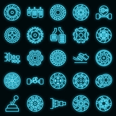 Poster - Clutch icon. Outline clutch vector icon neon color on black