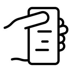 Poster - holding gadget icon outline vector. hand phone. smart mobile
