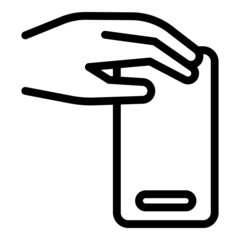 Poster - touch phone screen icon outline vector. hand smartphone. smart device