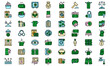 Anti-money laundry icons set. Outline set of Anti-money laundry vector icons thin line color flat isolated on white
