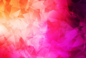 Poster - Light Pink, Yellow vector gradient triangles template.