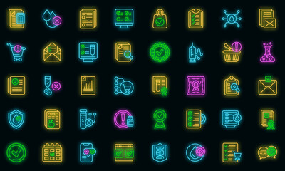 Poster - Regulated products icon. Outline regulated products vector icon neon color on black
