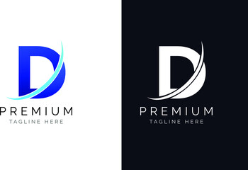 Poster - D Alphabet Logo Design in Gradient, Premium Quality Logo concept