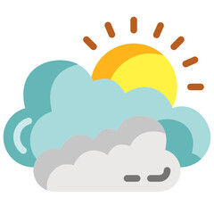 Poster - cloudy flat icon