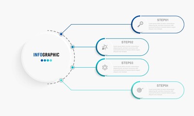 Wall Mural - Business data visualization. Process chart. Abstract elements of graph, diagram with steps, options, parts or processes. Vector business template for presentation. Creative concept for infographic.