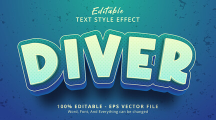 Poster - editable text effect, diver text on cartoon style effect
