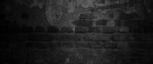 Horror Cement Texture. Grunge Scary Background. Wall Concrete Old Black