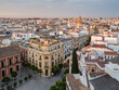 View of the Sevilla streets at sunset from the Cathedral roof