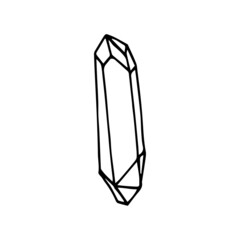 Hand drawn magical crystal vector line doodle illustration