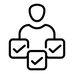 Poster - Office manager icon outline vector. Business check. Work paper