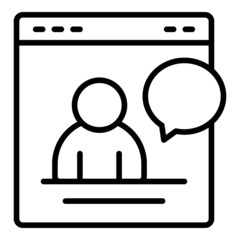 Poster - web chat icon outline vector. person call. online computer