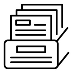 Poster - Drawer folder icon outline vector. Document file. Archive cabinet