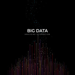 Sticker - Big data of future technologies, digital line effect background