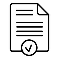 Poster - Approved paper icon outline vector. Document check. Stamp form