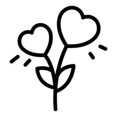 Canvas Print - Plant of love icon outline vector. Hand grow. Heart seed