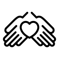 Wall Mural - Support hands icon outline vector. Hand help. Care donate