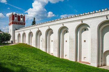 Wall Mural - The walls and towers of the Novodevichy Monastery were erected by Tsar Boris Godunov (1552-1605), and then rebuilt at the end of the 17th century in the Moscow Baroque style.    