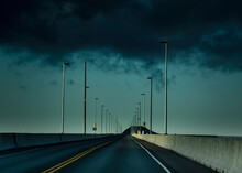 Driving Across The Confederation Bridge Linking Prince Edward Island And Mainland New Brunswick.