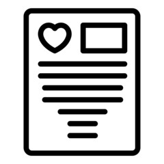 Sticker - Love letter icon outline vector. Mail envelope. Message card