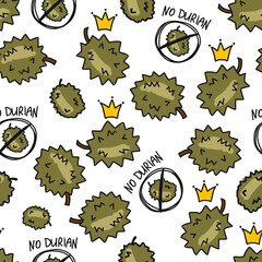 Sticker - Durians, Seamless Pattern Background for your design