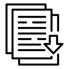 Poster - Download documents icon outline vector. File upload. Web data