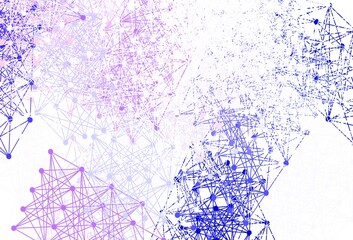 Poster - Light Purple, Pink vector pattern with artificial intelligence network.