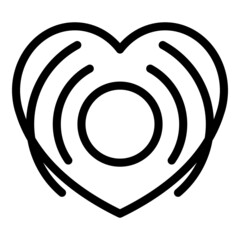 Sticker - Sonor heart beat icon outline vector. Cardiogram palpitation. Health pulse