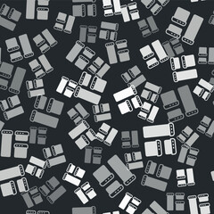 Poster - Grey Browser window icon isolated seamless pattern on black background. Vector