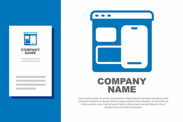 Blue Software, web developer programming code icon isolated on white background. Javascript computer script random parts of program code. Logo design template element. Vector