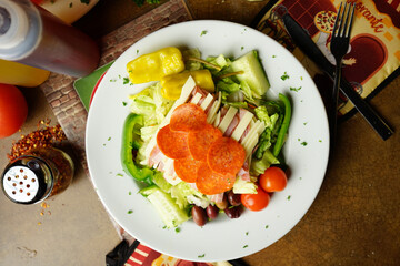 Wall Mural - antipasto salad overhead