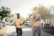 © Cultura Allies - Couple jogging in residential area
