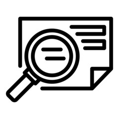 Poster - Search file icon outline vector. Document paper. Data analysis