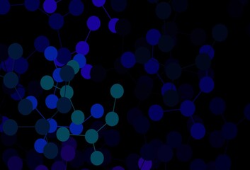 Poster - Dark Blue, Green vector background with forms of artificial intelligence.