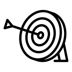 Sticker - Target hit icon outline vector. Dart arrow. Goal focus